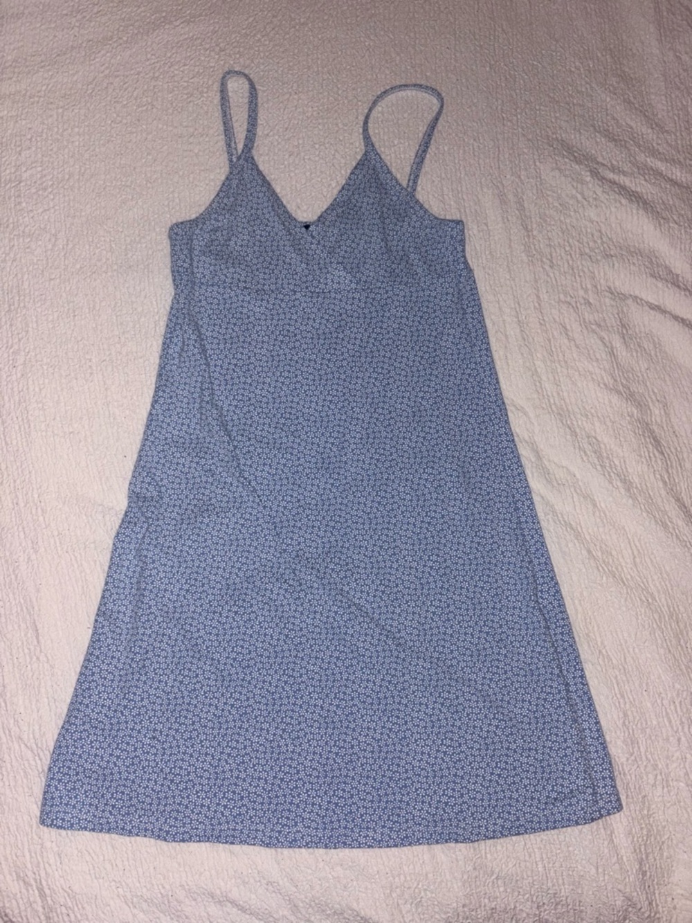 Brandy Melville Light Blue Floral Mini Slip Dress